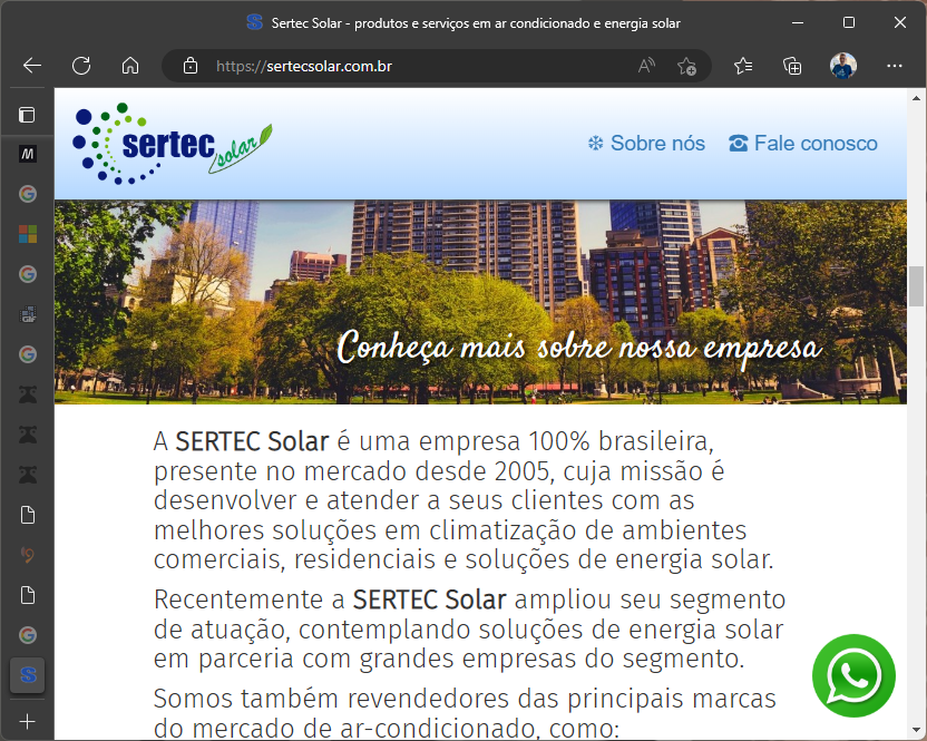 Site 'sertecsolar.com.br'